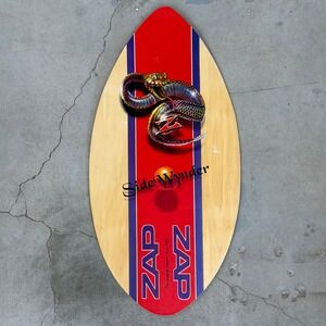 Zap SideWynder Skimboard 39" Snake Graphic‎ Wood Skim Board Surf Beach Vintage